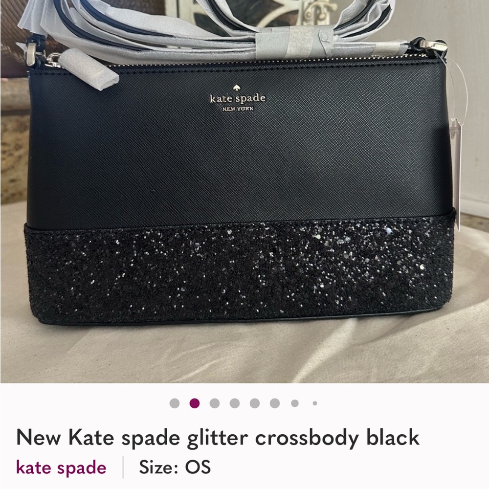 Kate Spade Black Crossbody Bag with Glitter Accent